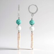 White Freshwater Pearl Silver Earrings (Riya)