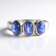 Anello in argento con Zaffiro Stellato Blu