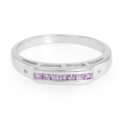 Anillo en plata con Zafiro de Ceilán púrpura no calentado