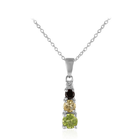 Edelstein-Silberhalskette