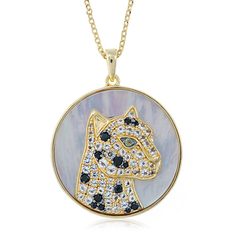 Zilveren halsketting met een parelmoer