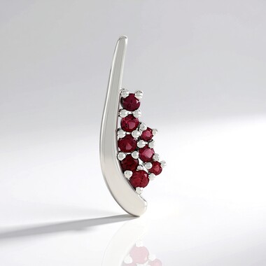 Zawieszka ze srebra platynowanego - Spinel czerwony szlachetny Noble Red (de Melo Essence)