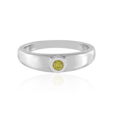 Anillo en plata con Diamante I3 amarillo