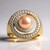 Anello in argento con Perla Ming color Pesca (TPC)