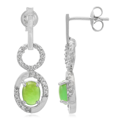 Orecchini in argento con Crisoprasio Imperiale