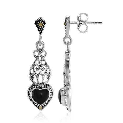 Boucles d'oreilles en argent et Onyx