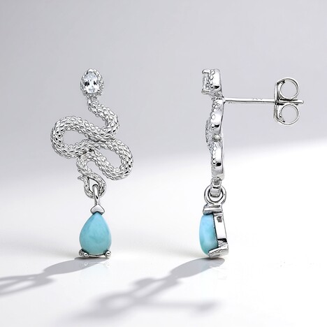 Orecchini in argento con Larimar