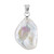 Zilveren hanger met een Witte zoetwater kweekparel