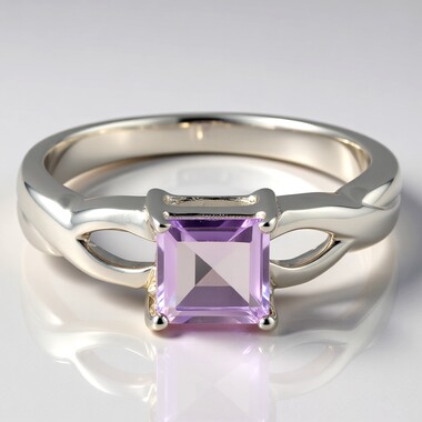 Anillo en plata con Amatista Rosa de Francia