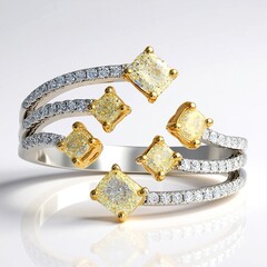 Gelber SI2 Brillant-Goldring