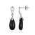 Boucles d'oreilles en argent et Agate noire