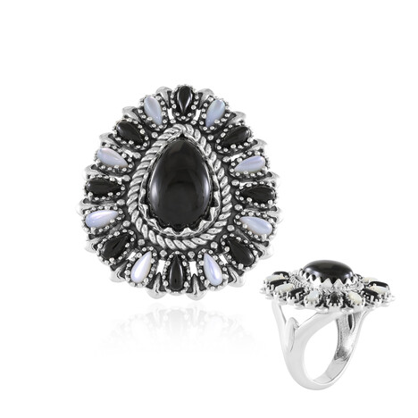 Black Onyx Silver Ring (Desert Chic)