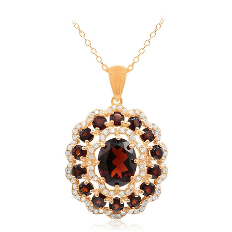 Collana in argento con Granato Mozambico