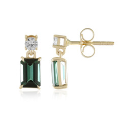 9K Benedito Green Tourmaline Gold Earrings