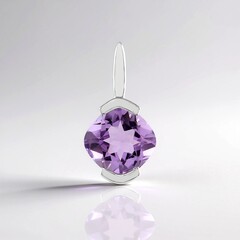 Ciondolo in argento con Ametista Rose de France (Adela Silber)