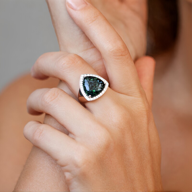 Leoparden-Opal-Silberring