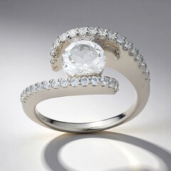 Anello in argento con Topazio Bianco (Adela Silber)