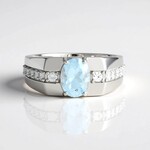 Bague en argent et Aigue-marine du Brésil