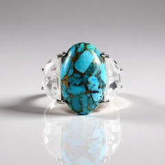 Anello in argento con Turchese Ramato Blu Mohave (Faszination Türkis)