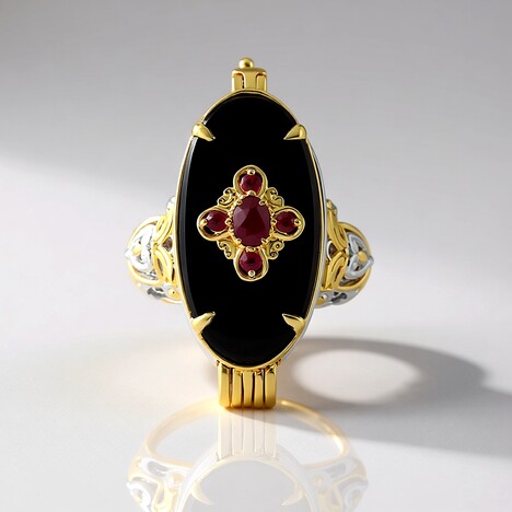 Bague en argent et Onyx noir (Gems en Vogue)