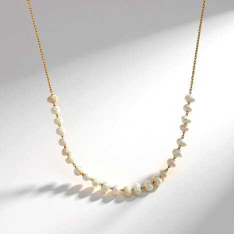 Collana in argento con Perla d'Acqua Dolce Bianca (Joias do Paraíso)