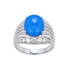 Blauer Achat-Silberring