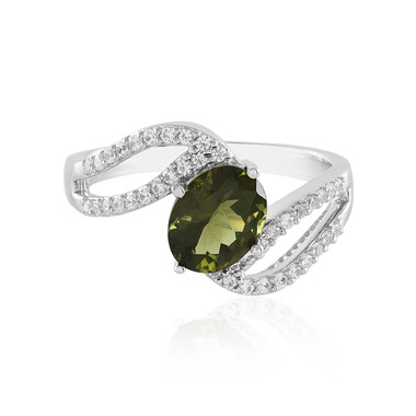 Anello in argento con Moldavite