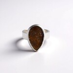 Anello in argento con Agata Muschiata Marrone