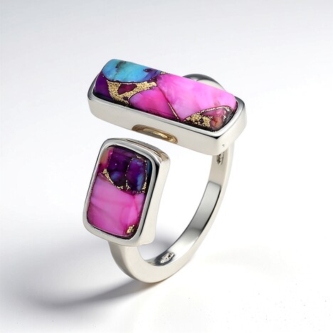 Anello in argento con Mosaico turchese
