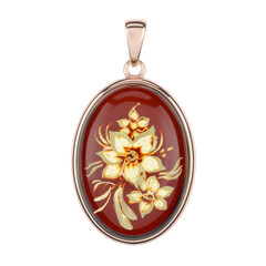 Cherry Baltic Amber Silver Pendant