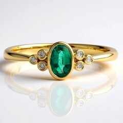 Anello in oro con Smeraldo Zambia AAA