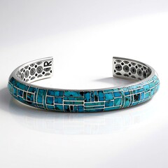 Bracciale in argento con Turchese Kingman Mohave Blu (Jones Lee)