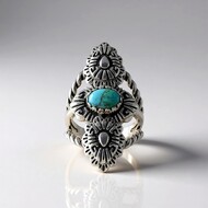 Anillo en plata con Turquesa de Kingman (Desert Chic)