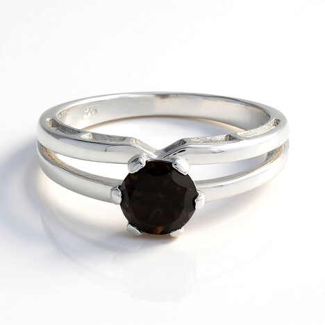 Anello in argento con Quarzo Fumè
