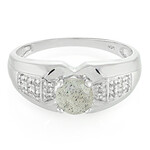 Anello da uomo in argento con Spectrolite