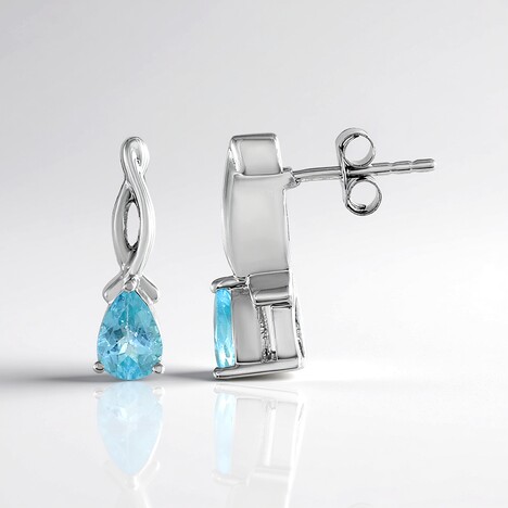 Orecchini in argento con Apatite Blu