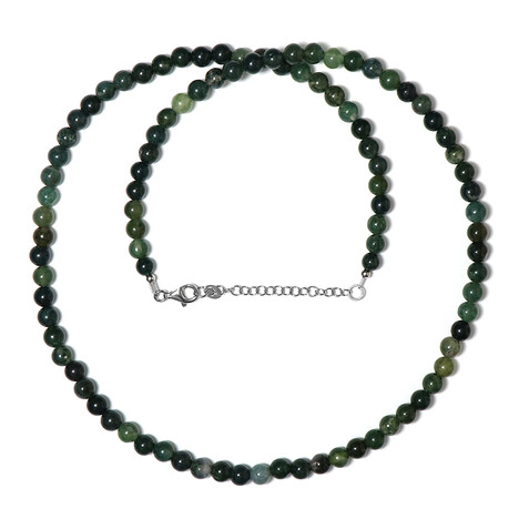 Collier en argent et Agate mousse