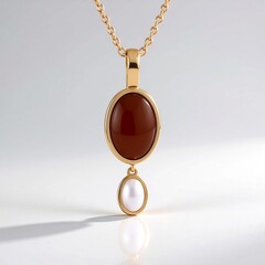 Collana in argento con Pietra di Luna Cioccolato
