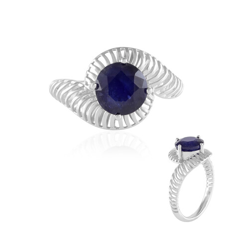Blauer Madagaskar-Saphir-Silberring (Ornaments by de Melo)