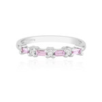 Bague en argent et Saphir rose de Ceylan