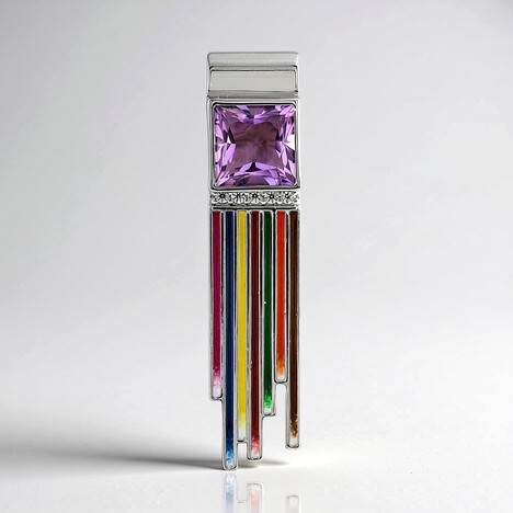 Ciondolo in argento con Ametista Rose de France (SAELOCANA)