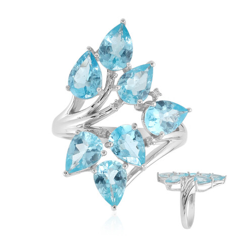 Blauer Apatit-Silberring