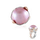 Pinkfarbene Mabe-Perlen-Silberring (Gems en Vogue)
