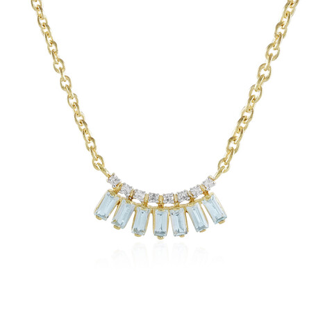 Himmelblauer Topas-Silbercollier