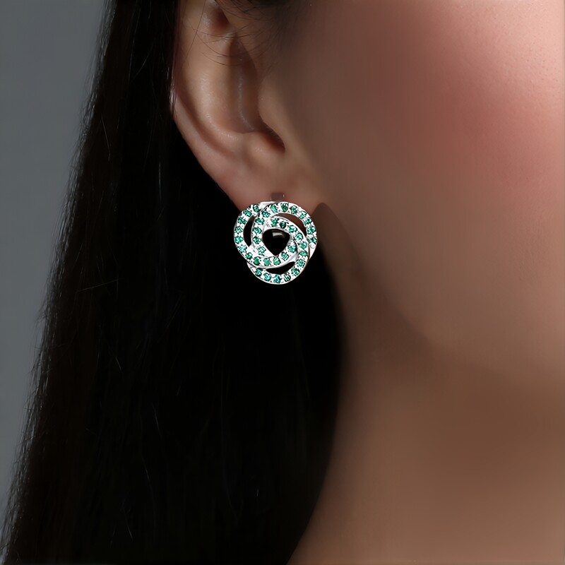 Fancy-Brillant-Silberohrringe