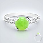 Anello in argento con Crisoprasio Imperiale