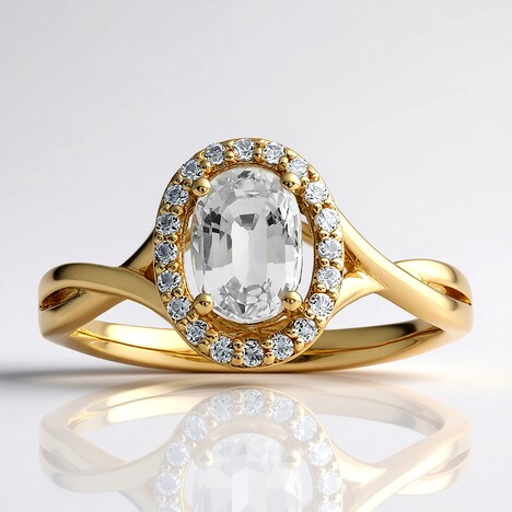 Bague en or et Saphir blanc (CIRARI)