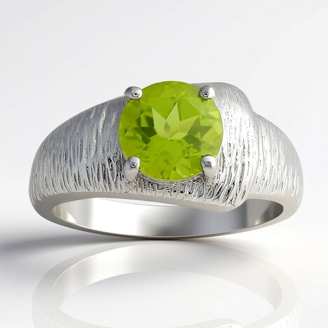 Anello in argento con Peridoto Jilin (de Melo Essence)