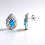 Orecchini in argento con Apatite Blu Neon