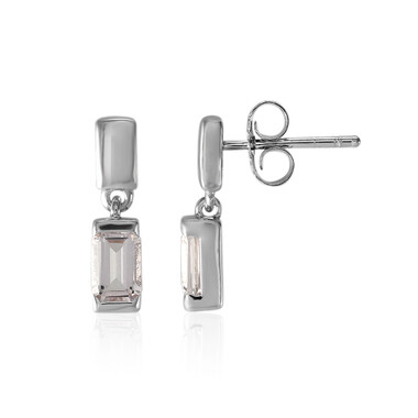 Ouro Preto-Pinkfarbener Topas-Silberohrringe